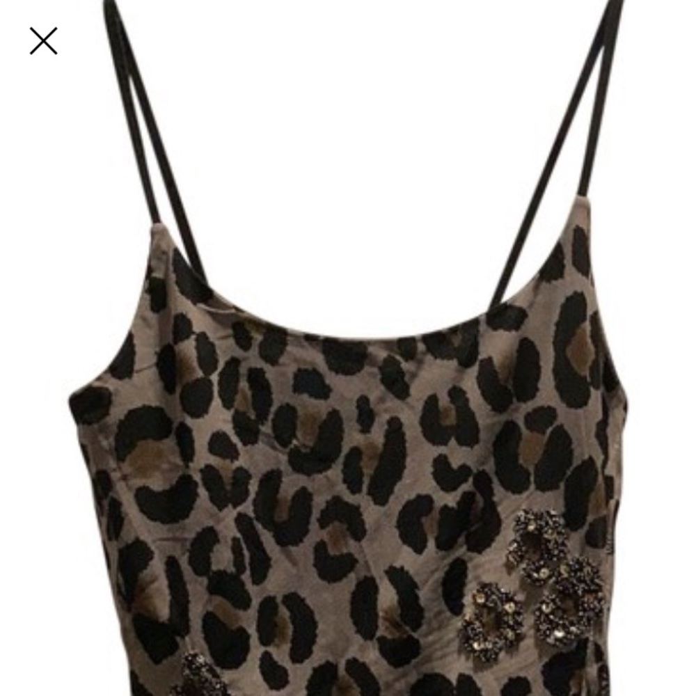 Old Navy lined leopard pattern tank top